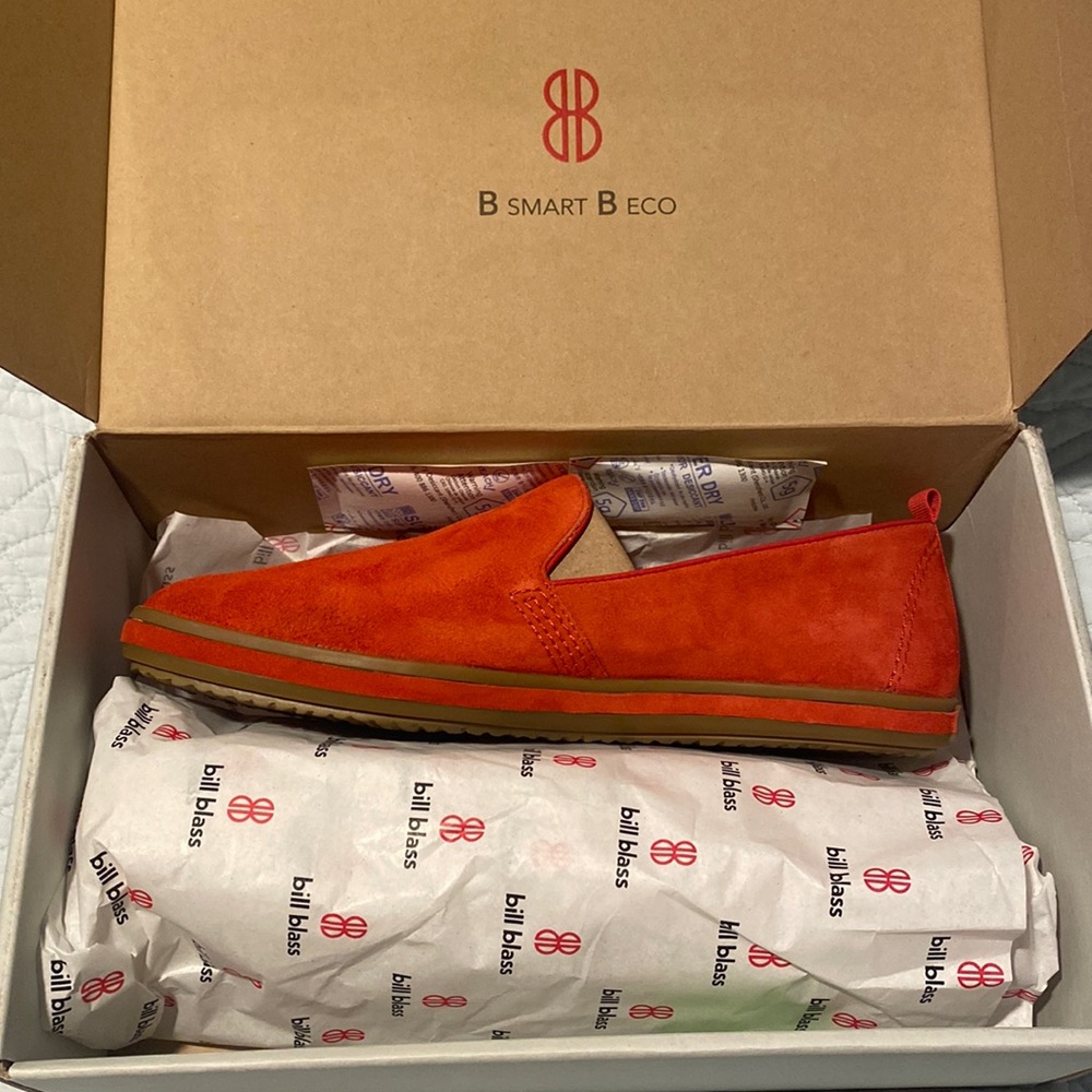 Never worn orange loafer. Bill Blass.